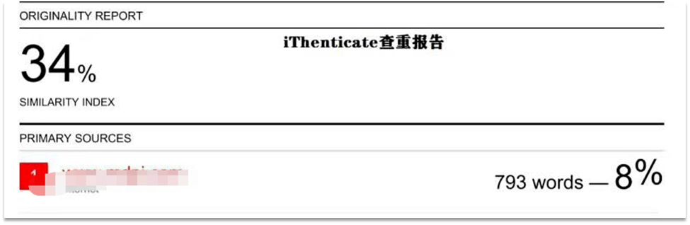 ithenticate查重官网的crosscheck查重结果